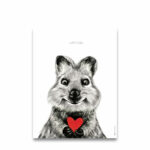 Affiche Quokka coeur rouge