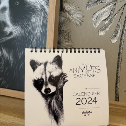 calendrier 2024 animaux - calendrier les AniMots de sagesse - 13 feuillets - made in france