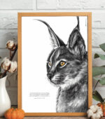 Affiche Lynx - 30 X 40 cm - dessin d'un lynx et citation de Carl Jung - Dessin de Marjorie Esquerre. Découvrez cette affiche inspirante dans la boutique.