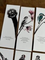 Lot de 8 marque-pages oiseaux - dessin de Marjorie Esquerre pour décopositive