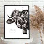affiche-vache- dessin de Vache par Marjorie Esquerre