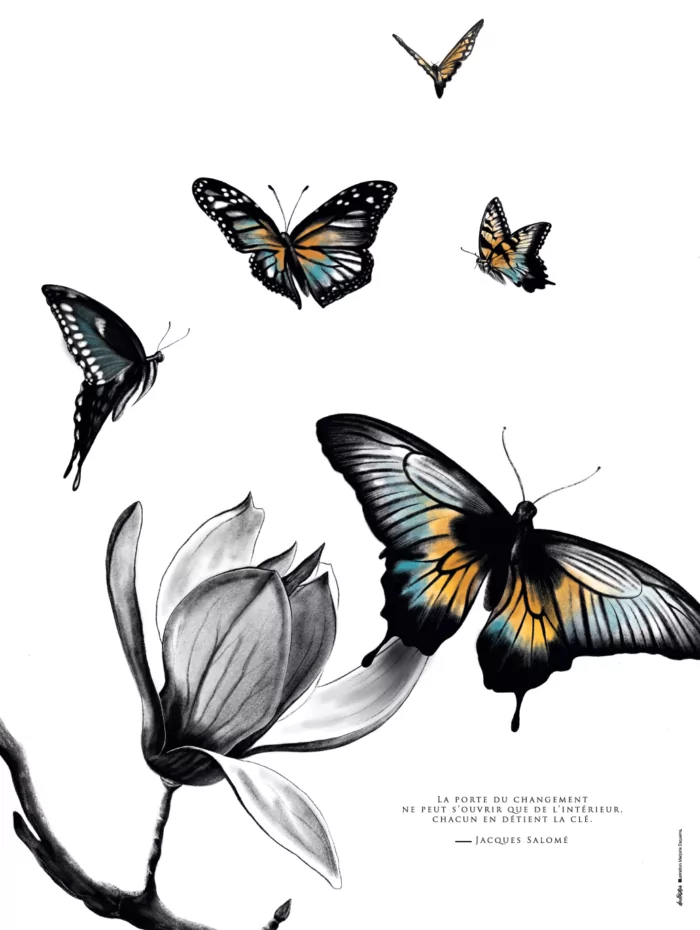 affiche Le changement - Papillons