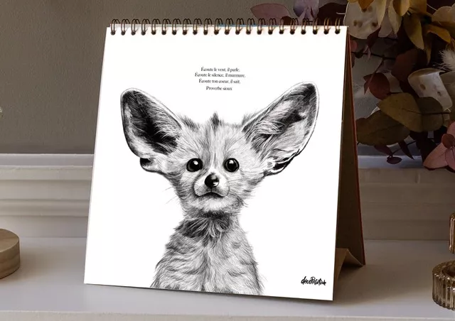 calendrier 2024 animaux - calendrier les AniMots de sagesse - 13 feuillets - made in france
