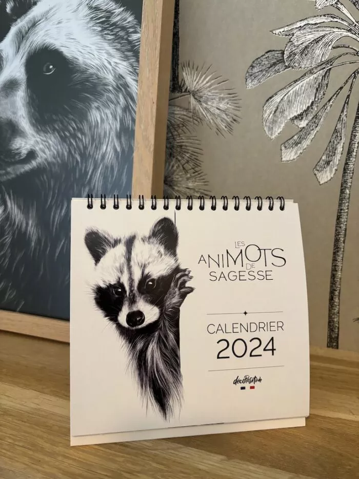 calendrier 2024 animaux - calendrier les AniMots de sagesse - 13 feuillets - made in france