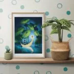 Affiche pour chambre d'enfant, inspirante et positive portant la citation de M. Lee Runbeck "Le bonheur n'est pas une destination à attendre mais une façon de voyager"