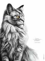 Dessin d'un chat associé à la citation de Coco Chanel : « L’élégance, c’est quand l’intérieur est aussi beau que l’extérieur." Dessin de Marjorie Esquerre pour Décopositive - Tous droits réservés