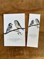 carte postale et marque-page les mesanges - par decopositive
