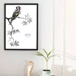 Dessin d'un chardonneret associé à une citation positive de Victor Hugo - dessin de Marjorie Esquerre pour décopositive - Tous droits réservés