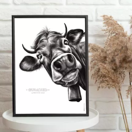 affiche-vache- dessin de Vache par Marjorie Esquerre